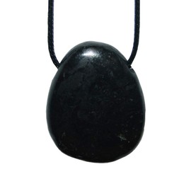 Shungit Pendant Teardrop XL Approx. 30 x 40 mm with bore approx. 2.5 mm