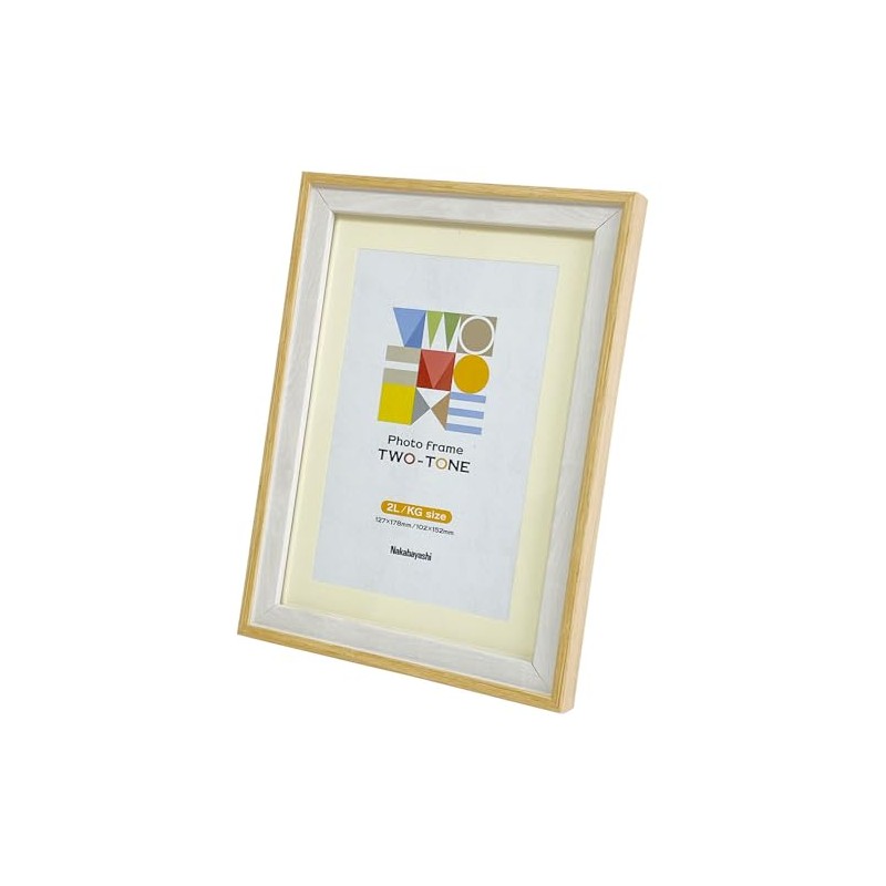 [Web Limited] Nakabayashi F-TMS-311-NW Two-Tone Photo Frame, 5.6 gal (2