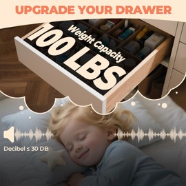 8 Pairs Soft Close Drawer Slides, 18 Inch Drawer Slides Bottom Mount Hidden, Full Extension 3 Stage Cushioned Cabinet Slides， Quiet Heavy Duty 100 LBS Load Capacity