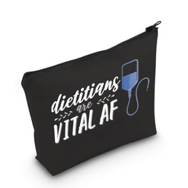 POFULL Nutritionist Gift Dietitian Are Vital AF Cosmetic Bag Dietitian Thank You Gift Registered Dietitian Gift (dietitians are black bag)