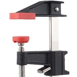 BESSEY GSCC4PK-C Clamp Set for Woodworking, F-style with Wood Handle, Replaceable Pads, 2 x 6 In and 2 x 12 In, 600 lb, Red/Black/Silver