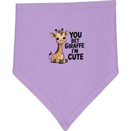 inktastic You Bet Giraffe I'm Cute Baby Bandana Bib Lavender and Pink 46d58