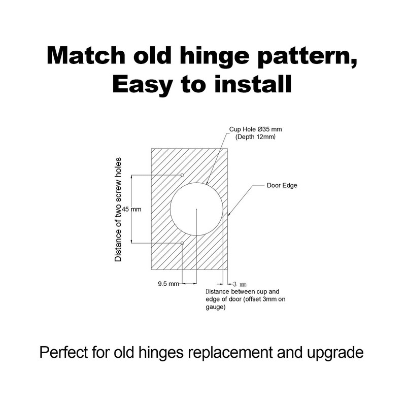 Vallecloud (4 Pack) 1-1/2 Inch Overlay Soft Close Cabinet Hinges,