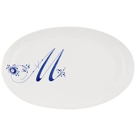 Royal Copenhagen 1028172 Blue Fluted Plain Alphabet Plate Plate "M" Wedding Gift