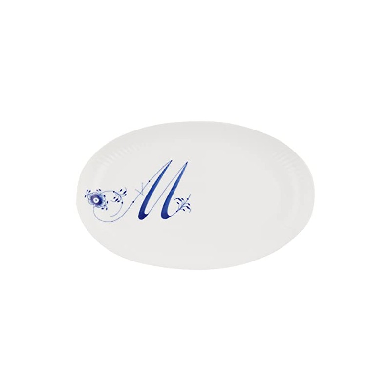 Royal Copenhagen 1028172 Blue Fluted Plain Alphabet Plate Plate "M"