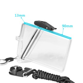 Sport Waterproof ID Card Badge Holder Case with Lanyard Cover Multiple Credit Cards, Registration, ins Card Heavy Duty Durable Locker Dry Box (4 Pack, Clear)