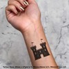 4 x 'Castle with Flags' Temporary Tattoos - Water Resistant,