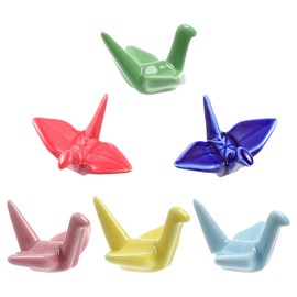 HINTRMENT 6pcs Chopsticks Rack Chopsticks Rest Crane Paper Crane Shaped Ceramic Creative Chic Dining Table Decor Convenient to Clean for Table