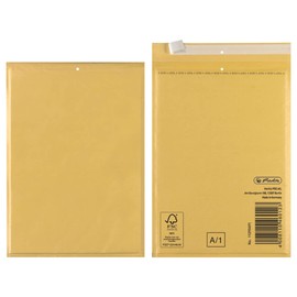 Herlitz Bubble Envelope A/1, PE Inner Film, Pack of 4, Shrink-Wrapped