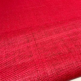 Red 1 Meter 100% Coloured Jute Hessian Craft Ideal for Upholstery Fabric 39 inches Wide