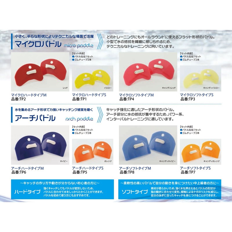 TEKISUI TP2 Swimming Practice Paddle Micro Hard Type M Size