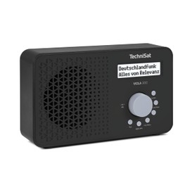 TechniSat VIOLA 200 - Radio portatile DAB+/FM (con display LCD, antenna telescopica, memoria preferiti, presa per cuffie, alimentazione a rete e a batteria, altoparlante mono, RDS, PLL) nero