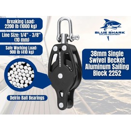 Sailboat blocks Aluminum 38mm Single 2252
