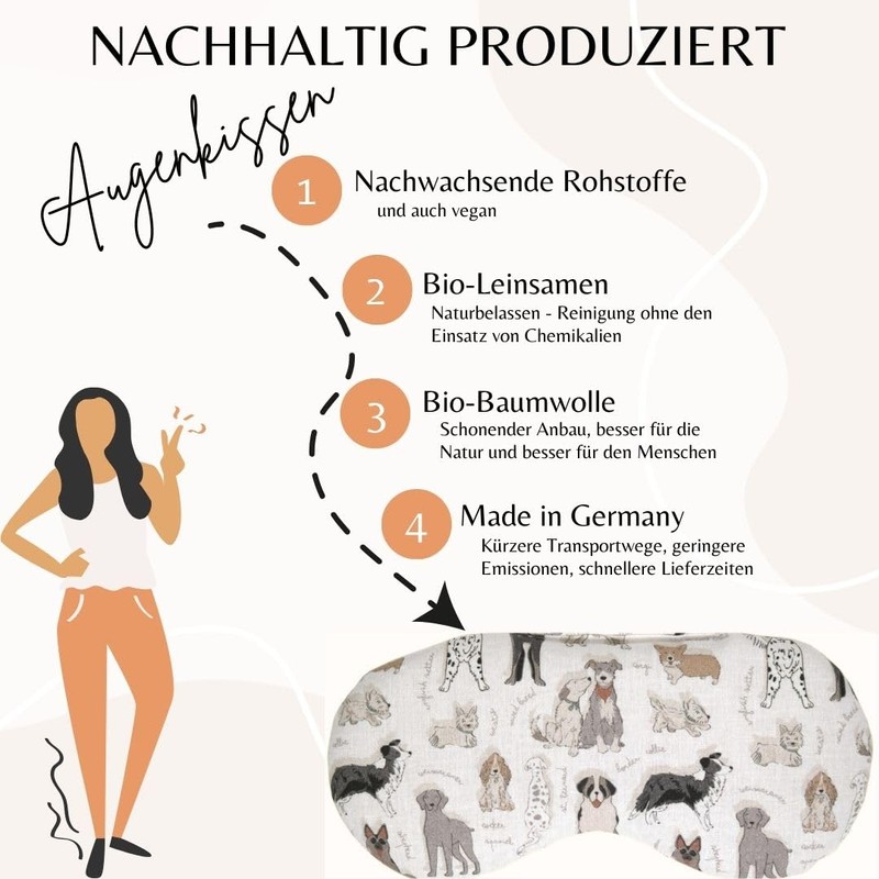 Bio-Bio Eye Pillow Eyebright & Linseed "Love Dogs" for Relaxation,