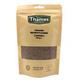 Organic Brown Flaxseed High Fiber, Omega-3s, Non-GMO, 100% Natural, Vegan, No Additives or Preservatives, Superfood – Thames Organic 500g