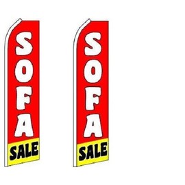 Sofa Sale (Red & Yellow) King Size Polyester Swooper Flag pk of 2