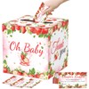51Pcs Strawberry Diaper Raffle Tickets with Box for Baby Shower