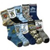 Konamiya 10 Pairs Boys Ride On Crew Socks, Dinosaur B
