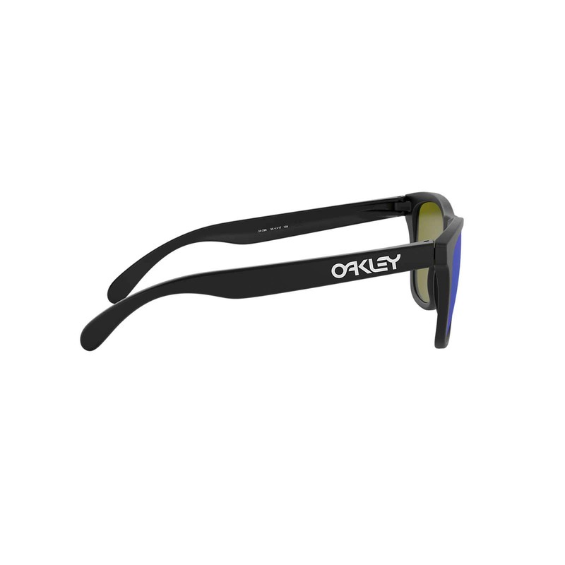 Oakley OO9013 Frogskins Square Sunglasses, Matte Black/Violet Iridium, 55 mm