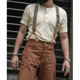 Bronson Mfg.co Vintage 50s Style T Shirt Henley  All Cotton Knit Sleeves Bronson Mfg. Co. Large