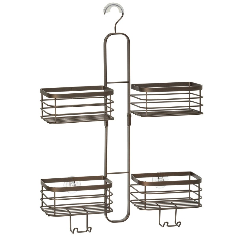 mDesign Metal Steel Hanging Shower Caddy, 4 Basket Organizer Rack