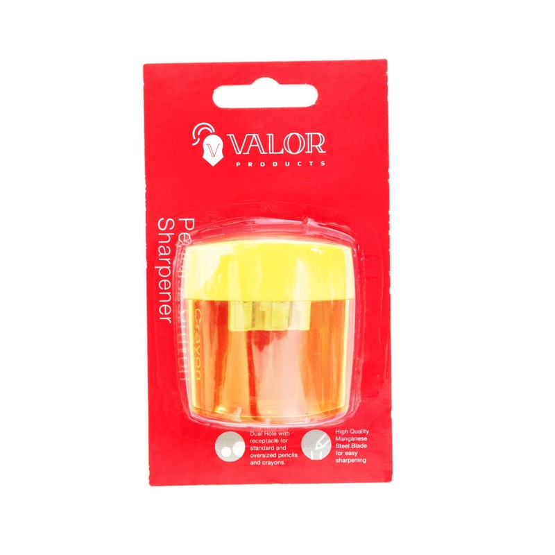 Valor Products 2 Holes Pencil & Crayon Sharpener, Pack of