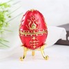 Egg Style Jewelry Trinket Box Zinc Alloy Hand Painted Enameled