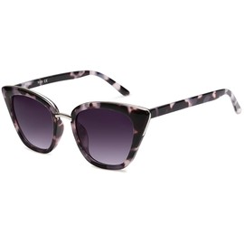 SOJOS Cat Eye Designer Sunglasses Fashion UV400 Protection Glasses SJ2052 with Grey Tortoise Frame/Gradient Grey Lens