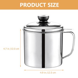 Zerodeko olla de filtro de aceite de acero inoxidable lata de grasa para cocina con colador separador de grasa de salsa tocino aceite de oliva colador de grasa y recipiente