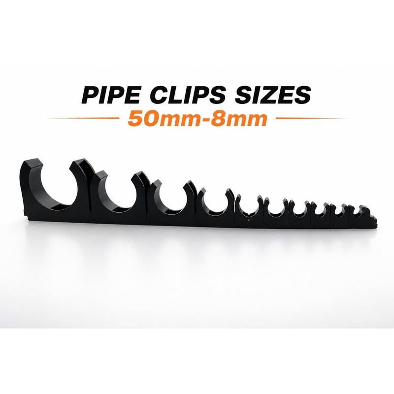 SOMA Pipe Clip Plastic White 25 mm Pack of 24