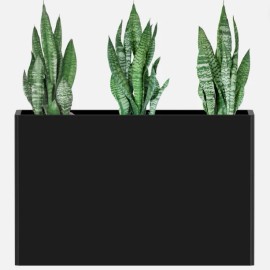 Large Black Galvanized Steel Flower Planter Pots for Indoor & Outdoor Usecolor: Black, Size: 812*305*610 Black Buckle