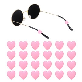 HARFINGTON 15pair Eyewear Ear Grip Heart-Shaped Silicone Eyeglasses Temple Stopper Anti-Slip Glasses Retainers Holder for Daily Wear Glasses Sunglasses Reading Eyeglasses, Pink