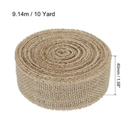 PATIKIL 1.58 Inch Wide 10 Yards Burlap Fabric Ribbon, 1 Pack Wired Jute Crafts Roll for Party Home DIY Wrapping Decoration