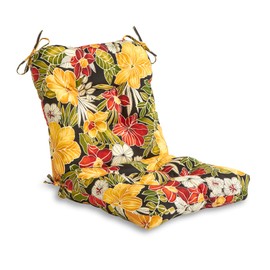 South Pine Porch Outdoor Seat/Back Chair Cushion, 1 Count (Pack of 1), Aloha Black Floral