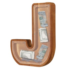 Piggy Bank for Boys Girls Kids Alphabet Money Box Coin Bank DIY Kids Room Decor Gift for Birthday Christmas (J)