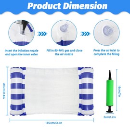 Idota Inflatable Water Hammock Pack of 2, Air Mattress Bed Pool 4-in-1 Swimming Mat with Net, Air Mattress Water Pool Toy for Summer Pool Parties, Water Hammock (Blue and Teal)