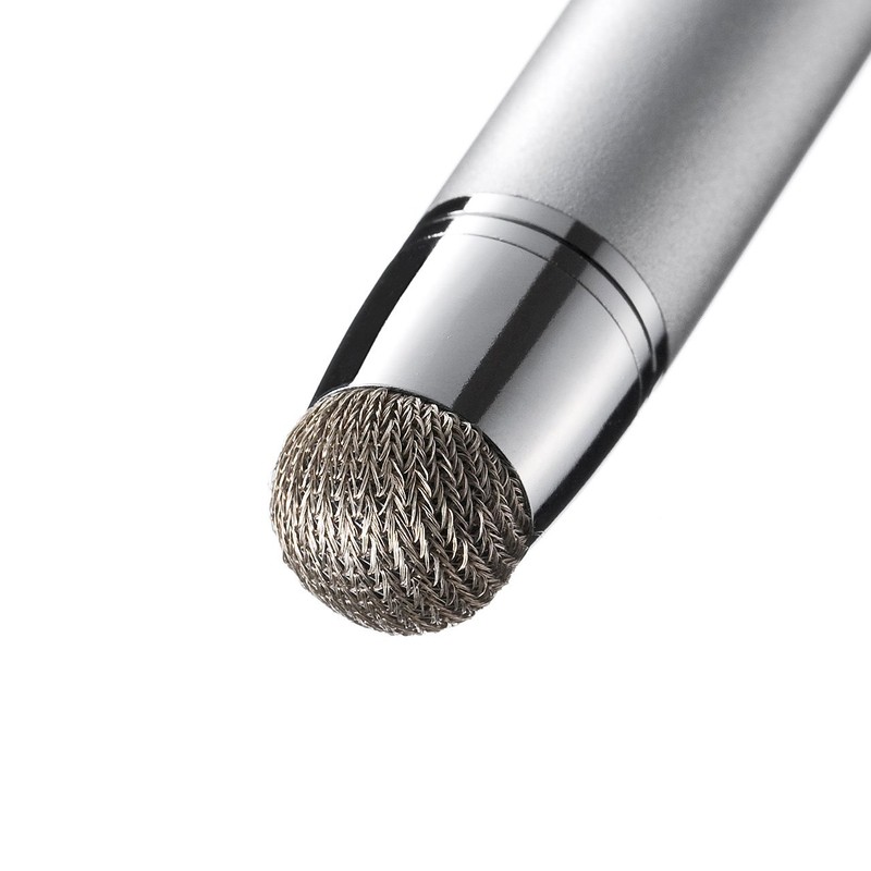 サンワサプライ 導電性ファイバー素材タッチペン(先端交換部品付属・シルバー) PDA-PEN43SV