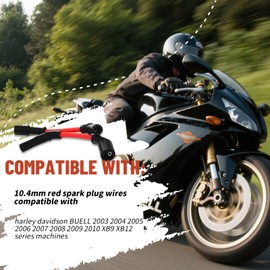 XYgdhqpt 10.4mm RED Spark Plug Wires Compatible With Harley Davidson BUELL 2003-2010 XB9 XB12 series machines
