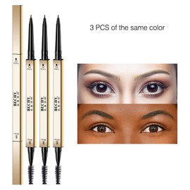 Eyebrow Pencil,3 PCS Waterproof Long-Lasting Microblading Ash Brown Brow Pencil,Natural Eyebrow Makeup Ultra Slim Defining Eyebrow Pencils