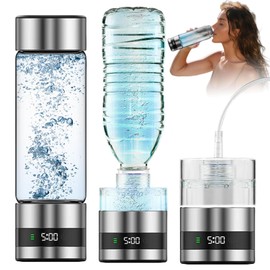 Agrdeed 3-in-1 Hydrogen Water Bottle, Hydrogen Water Bottle with Digital Display, Hydrogen Rich Water in 5 Minutes, 450 ml