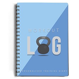 Workout Log Gym - 6 x 8 Inches - Gym, Fitness, and Training Diary - Set Goals, Track 100 Workouts and Record Progress - Azure Blue