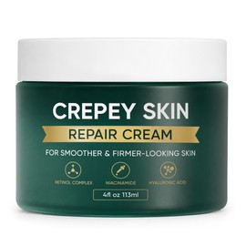 Crepey Skin Cream, with Niacinamide, Ceramide Complex, Firming Peptides & Botanical Oil – Lightweight, Fast Absorbing, Supports Smoother & Firmer-Looking Skin – 4 Fl Oz