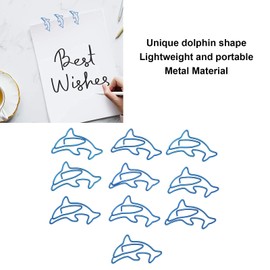 Dolphin Paper Clips, Pack of 100 Blue Animals Design Paper Clips, Bookmarks, Cute Paper Clips, Small Paper Clips for Organising Paper Folders in the Office and School