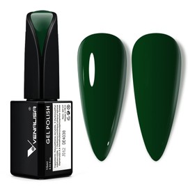 V VENALISA VENALISA 15ml Emerald Green Gel Nail Polish, Dark Green Lime Color Soak Off UV LED Nail Gel Polish Nail Art Starter Manicure Salon DIY at Home, 0.53 OZ