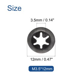 sourcing map 200pcs Internal Tooth Washers M4 Push on Retaining Clips Washers, 65Mn Steel Push Nuts