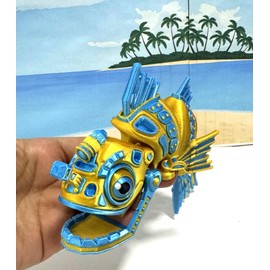 3D Printed Articulating Cyber Fish – 7" Cyber Fish Fidget Toy – Unique Desk Futuristic Display Piece, Flexible Fish Sensory Toy - ACF-GB