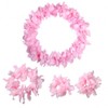 CISMARK Hawaiian Luau Flower Leis Jumbo Necklace Bracelets Headband Set,