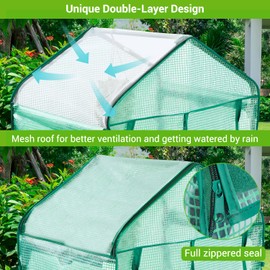 Ohuhu Upgraded Mini Greenhouse with 6" x 98' Repair Tape, Heavy Duty Small Plastic Plant Green House 4-Tier Rack Stand with Reinforced Clear Plastic Film Tape