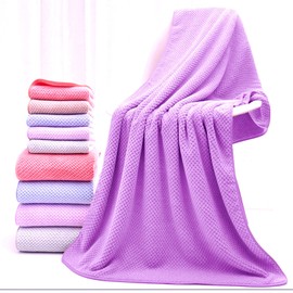 Wuwahold 4 Pack Bath Towel Set, Waffle Bath Towel Set, Microfiber Super Soft Highly Absorbent, Sturdy Quick Drying Towels for Bathroom, Gym, Sports, Yoga (4 Piece 27" x 55", 4Purple)