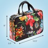 Conair Weekender-Toiletry Travel Bag-Makeup Organizer, Black Floral, 1 Count (Pack